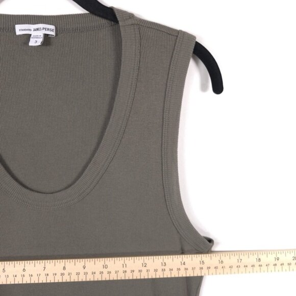 JAMES PERSE STANDARD Ribbed Knit Tank Mini Dress Cotton WNLC6617CU Size 3‎ LARGE - Picture 5 of 9